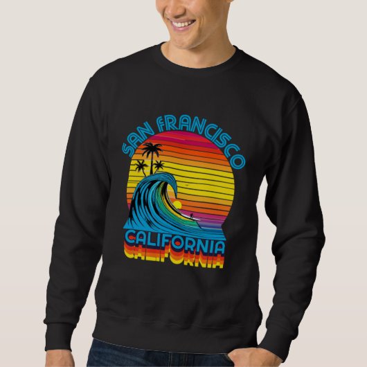 San Francisco Retro Throwback Surf & Beach Souveni Trui (Voorkant)