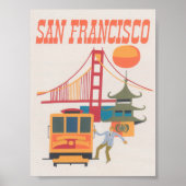 San Francisco Retro Vintage Travel Poster (Voorkant)