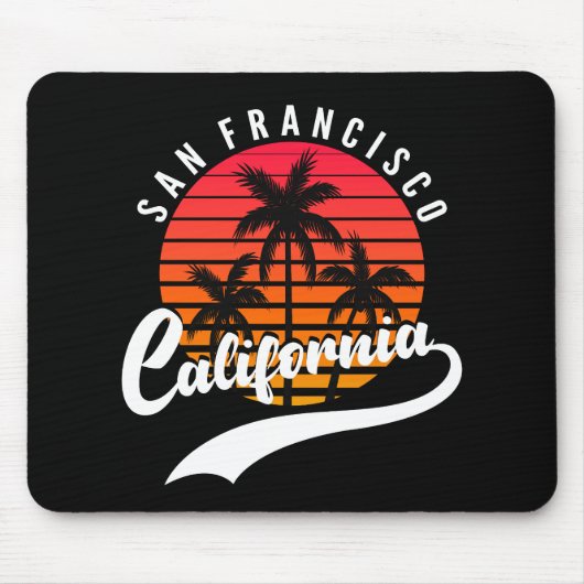 San Francisco Retro Zonsondergang Muismat (Voorkant)