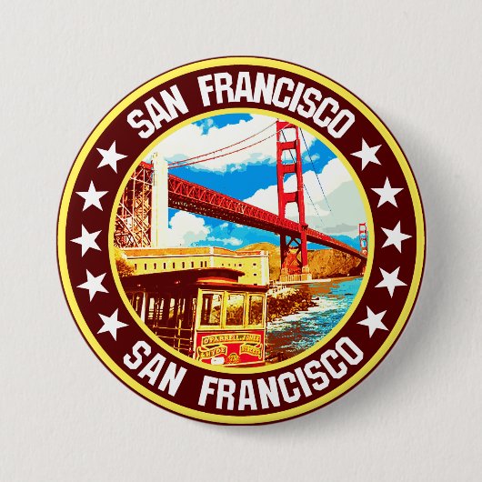 San Francisco Ronde Button 7,6 Cm (Voorkant)