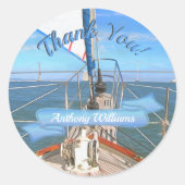 San Francisco Sailing Dank je wel 0869 Ronde Sticker (Voorkant)