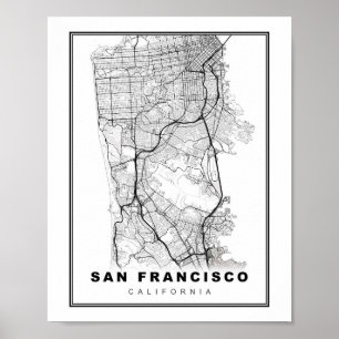 San Francisco-schiereilandkaart Poster