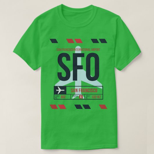San Francisco SFO Airport Code Bagage Label A T-shirt (Design voorkant)