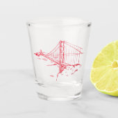 San Francisco Shot Glass w/Golden Gate Bridge Shot Glas (Voorkant)