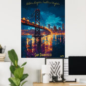 San Francisco Silhouet bij Schemering Poster – Rom (Thuiskantoor)