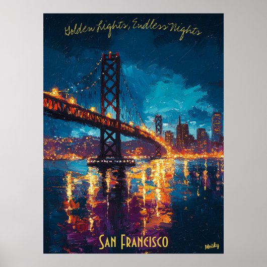 San Francisco Silhouet bij Schemering Poster – Rom (Voorkant)