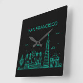San Francisco silhouet Vierkante Klok (Hoek)