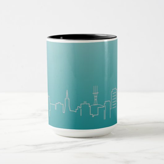 San Francisco Silver City Skyline Ringer Mok (Midden)