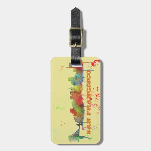 SAN FRANCISCO SKYLINE BAGAGELABEL (Voorkant verticaal)