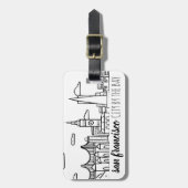 San Francisco Skyline Bagagelabel (Voorkant verticaal)