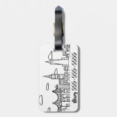 San Francisco Skyline Bagagelabel (Achterkant verticaal)