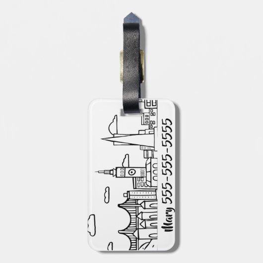 San Francisco Skyline Bagagelabel (Achterkant verticaal)