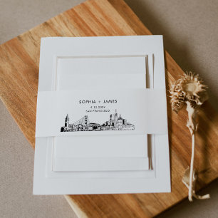 San Francisco Skyline Belly Band, 2 "x11.5" Uitnodigingen Wikkel
