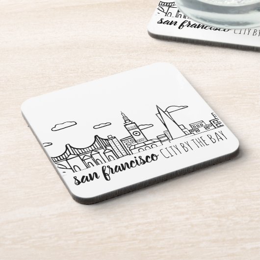 San Francisco Skyline Bier Onderzetter (Linkerzijde)