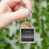 San Francisco Skyline Black White Photo Sleutelhan Sleutelhanger (Hand)