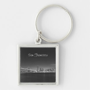 San Francisco Skyline Black White Photo Sleutelhan Sleutelhanger
