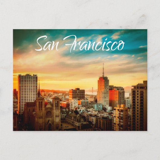 San Francisco Skyline California Verenigde Staten Briefkaart (Voorkant)