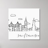 San Francisco Skyline Canvas Afdruk (Voorkant)