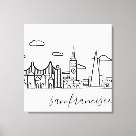 San Francisco Skyline Canvas Afdruk (Voorkant)