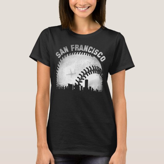 San Francisco Skyline City Baseball T-shirt (Voorkant)