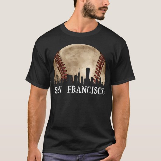 San Francisco Skyline City  honkballiefhebber T-shirt (Voorkant)