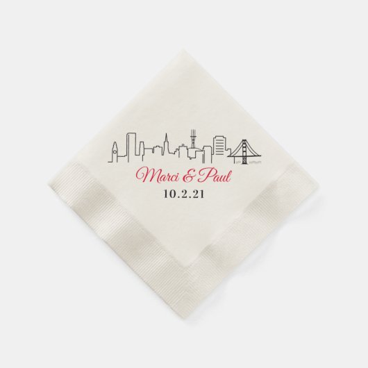 San Francisco Skyline Coined Luncheon Napkin Servet (Hoek)
