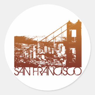 San Francisco Skyline Design Ronde Sticker