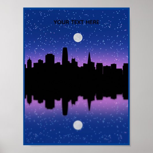 San Francisco Skyline Drawing #1 Poster (Voorkant)