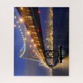 San Francisco Skyline en Bay Bridge bij nacht Legpuzzel (Verticaal)