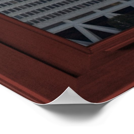 San Francisco Skyline Faux Cherry Wood Window Poster (Hoek)