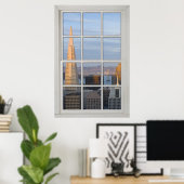 San Francisco Skyline Faux - Fake White Window Poster (Thuiskantoor)