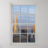 San Francisco Skyline Faux - Fake White Window Poster (Voorkant)