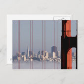 San Francisco Skyline from Golden Gate Bridge. Briefkaart (Voorkant / Achterkant)