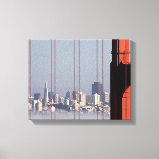 San Francisco Skyline from Golden Gate Bridge. Canvas Afdruk (Voorkant)