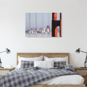 San Francisco Skyline from Golden Gate Bridge. Canvas Afdruk (Insitu (Slaapkamer))