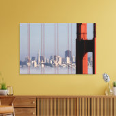 San Francisco Skyline from Golden Gate Bridge. Canvas Afdruk (Insitu (Woonkamer))