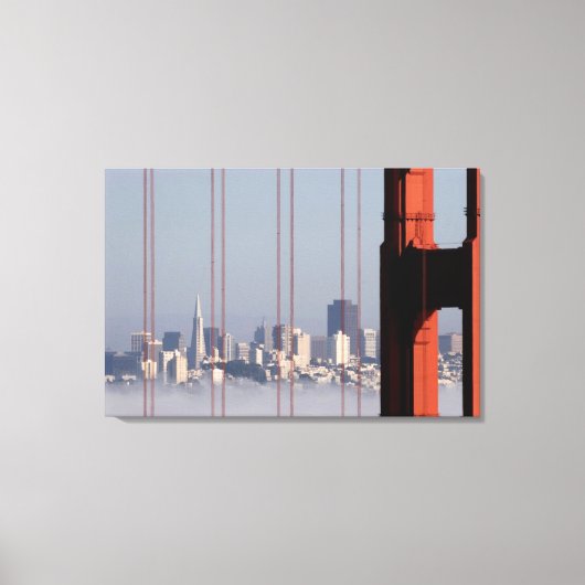 San Francisco Skyline from Golden Gate Bridge. Canvas Afdruk (Voorkant)