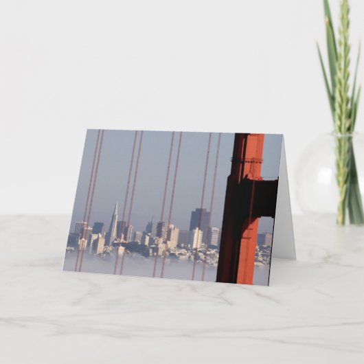 San Francisco Skyline from Golden Gate Bridge. Kaart (Voorkant)