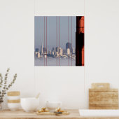 San Francisco Skyline from Golden Gate Bridge. Poster (Keuken)