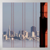 San Francisco Skyline from Golden Gate Bridge. Poster (Voorkant)