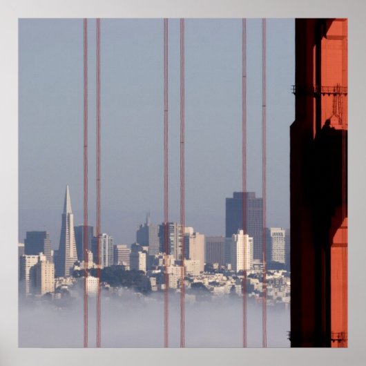 San Francisco Skyline from Golden Gate Bridge. Poster (Voorkant)