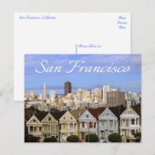 San Francisco Skyline & Gedekte Dames in Californi Briefkaart (Voorkant / Achterkant)