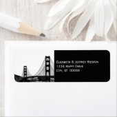 San Francisco Skyline geëtste look adreslabel Etiket (Insitu)