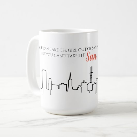 San Francisco Skyline Girl Quote Mok (Voorkant links)