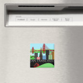 San Francisco Skyline Illustratie Magneet (Insitu (Vaatwasser))