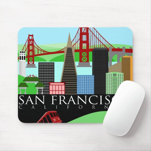 San Francisco Skyline Illustration Muismat (Met muis)