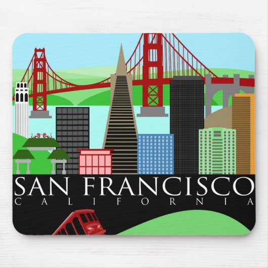 San Francisco Skyline Illustration Muismat (Voorkant)