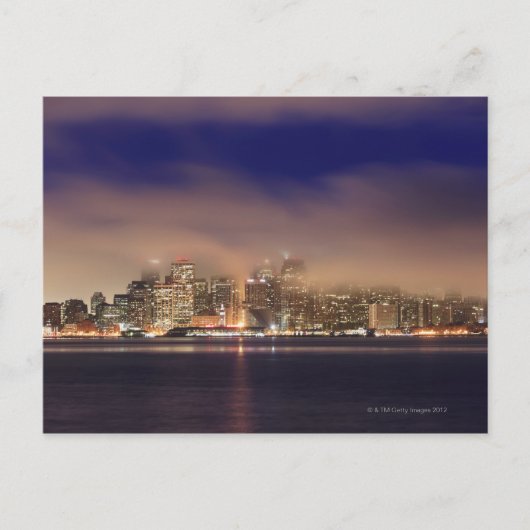 San Francisco skyline in mist 's nachts. Briefkaart (Voorkant)