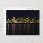 San Francisco Skyline in Night Briefkaart (Voorkant / Achterkant)
