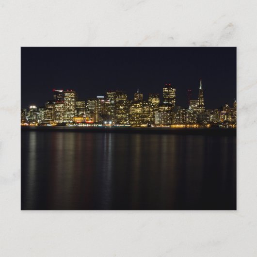 San Francisco Skyline in Night Briefkaart (Voorkant)